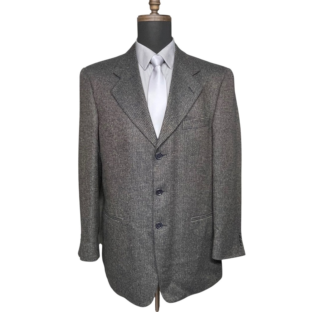 VTG Vito Rufolo Sport Coat Mens 44 LN Gray Lessona Silk Wool Blend Italy Torino